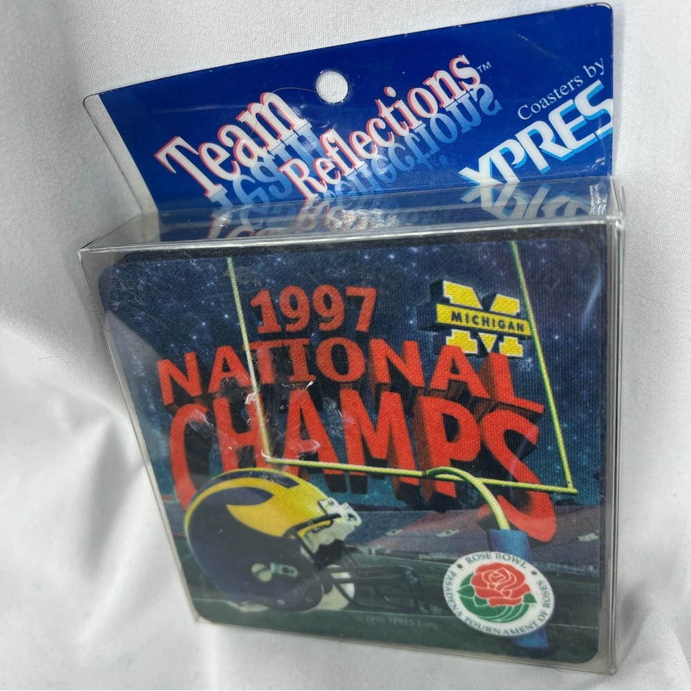 UNIVERSITY OF MICHIGAN Wolverines NATIONAL CHAMPS 1997 ROSE BOWL Drink Coasters